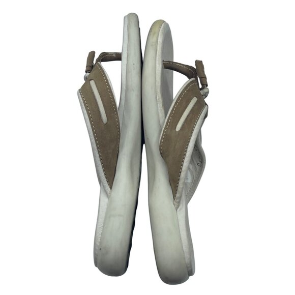 Sebago Comfort Flip Flop Sandals Suede Tassel Tan Size 6 - Picture 7 of 11